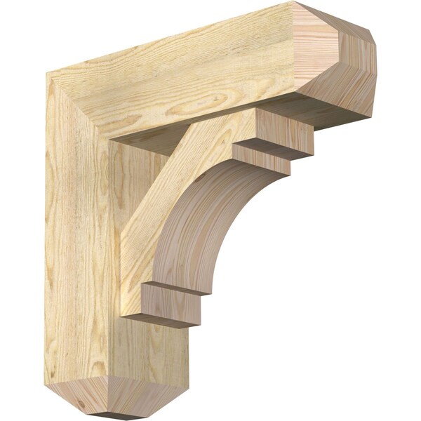 Ekena Millwork Merced Craftsman Rough Sawn Bracket w/ Offset Brace, Douglas Fir, 8"W x 24"D x 24"H BKT0806X24X24MRC04RDF - main